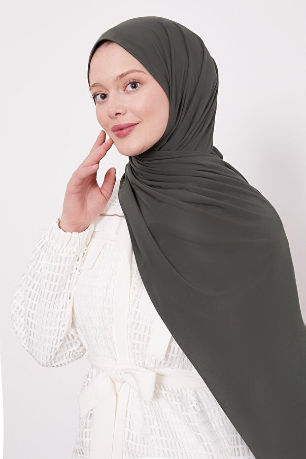 شال ساندي مسطح باللون الكاكي - 3