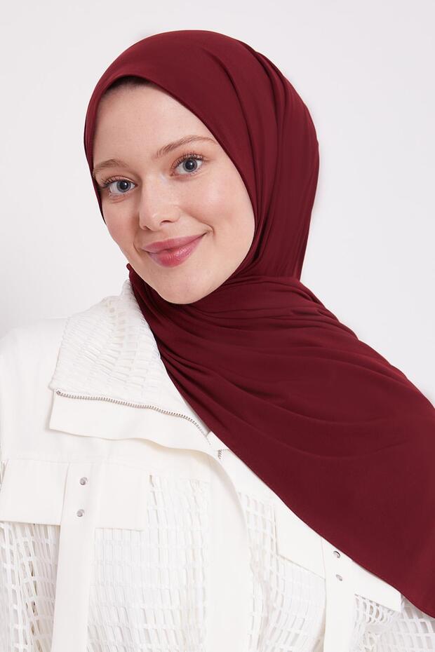 Bordo Düz Sandy Şal - 2