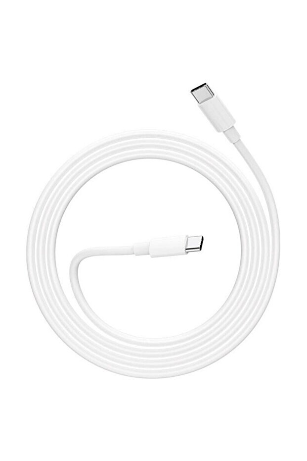 Type-C to Type-C Data Cable 1m, 60W, 130-strand Copper, White - 1
