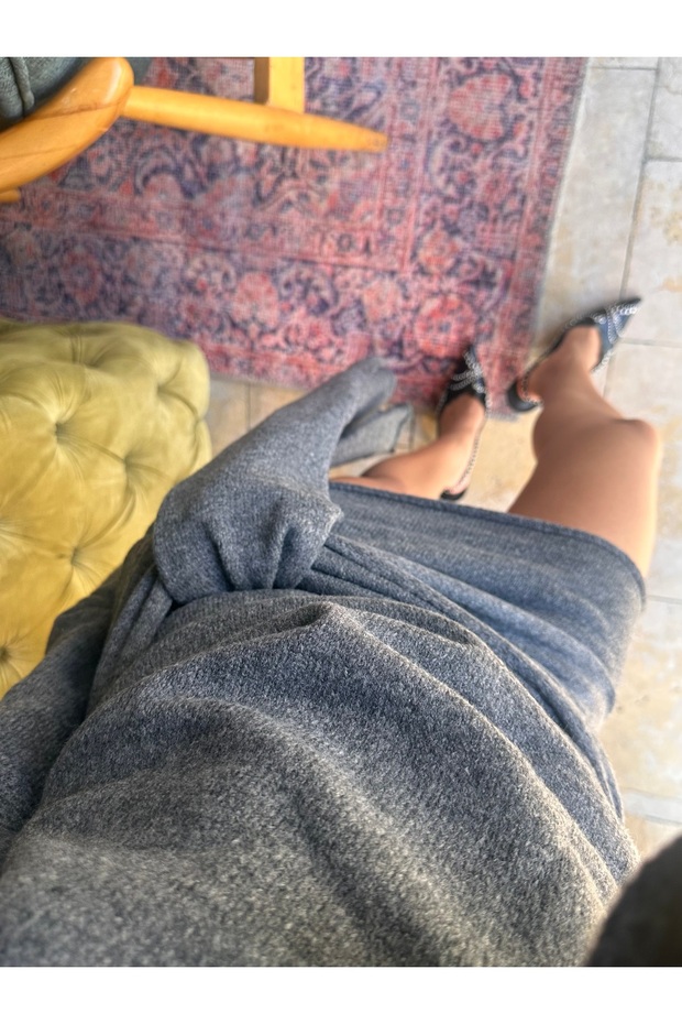 Şal Detaylı Elbise - 2