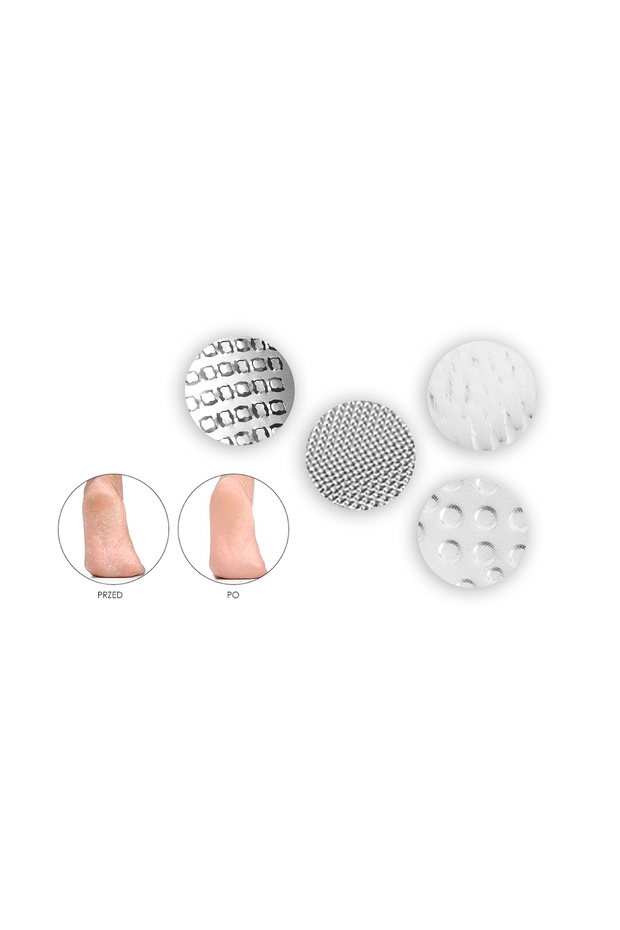 Foot file with handle, heel file, milling cutter, pedicure set, 3 tips - 3