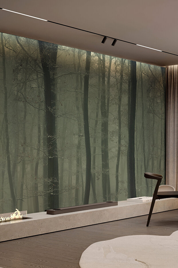 Sisli Orman Manzaralı Tek Parça Duvar Kağıdı - 3