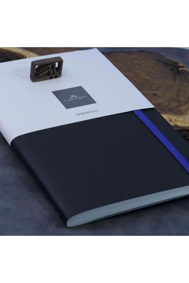 Tıla A5 Linen Fabric Hardcover Notebook Black & Blue