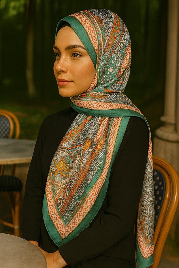 Patterned Cotton Scarf - 1