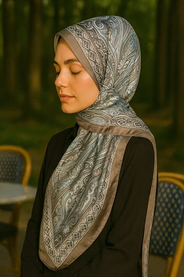 شال قطني منقوش - 1