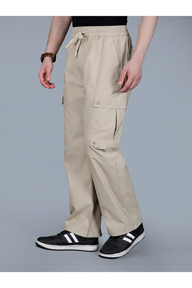 بنطلون كارغو رجالي سادة برباط - 4