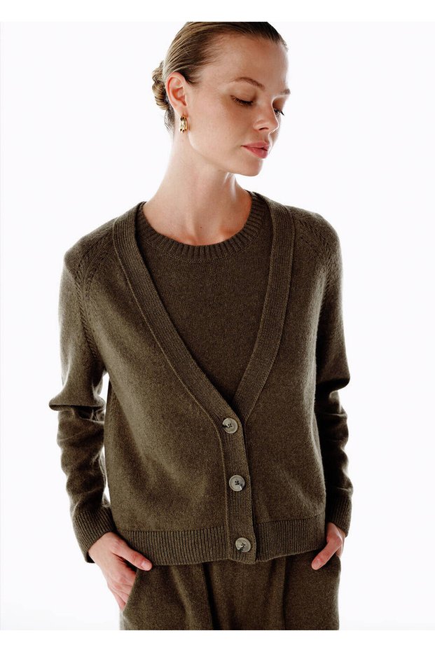 Cashmere Knitwear Cardigan Khaki