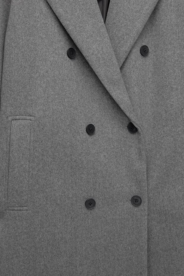 Kruvaze uzun kaşe kaban - 7