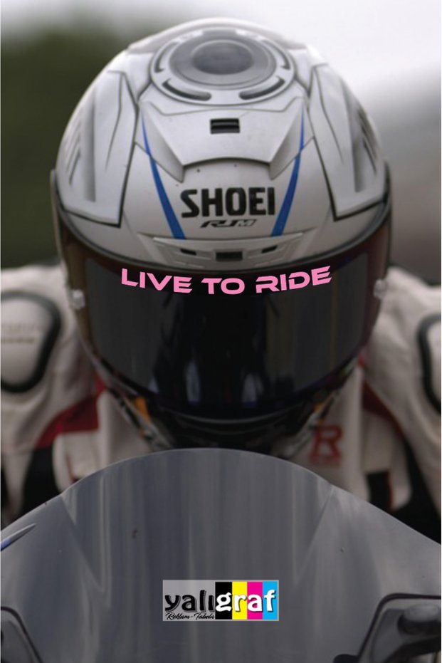 Live to Ride (Live for Riding) Motorcycle Helmet Visor Motor Sticker 15X1 cm