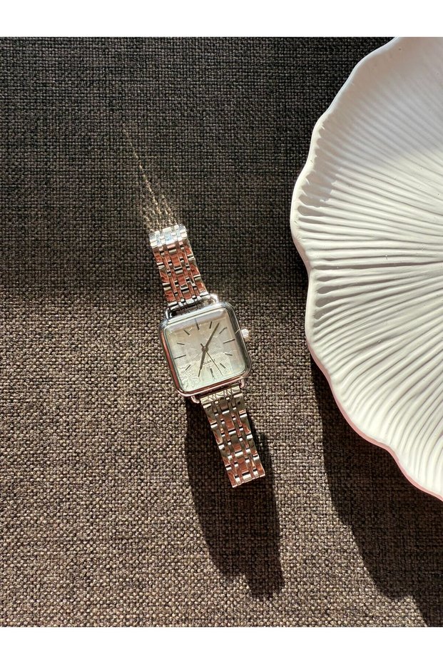 Öztel Vintage Minimalist Metal Cord Vintage Women's Wristwatch Square