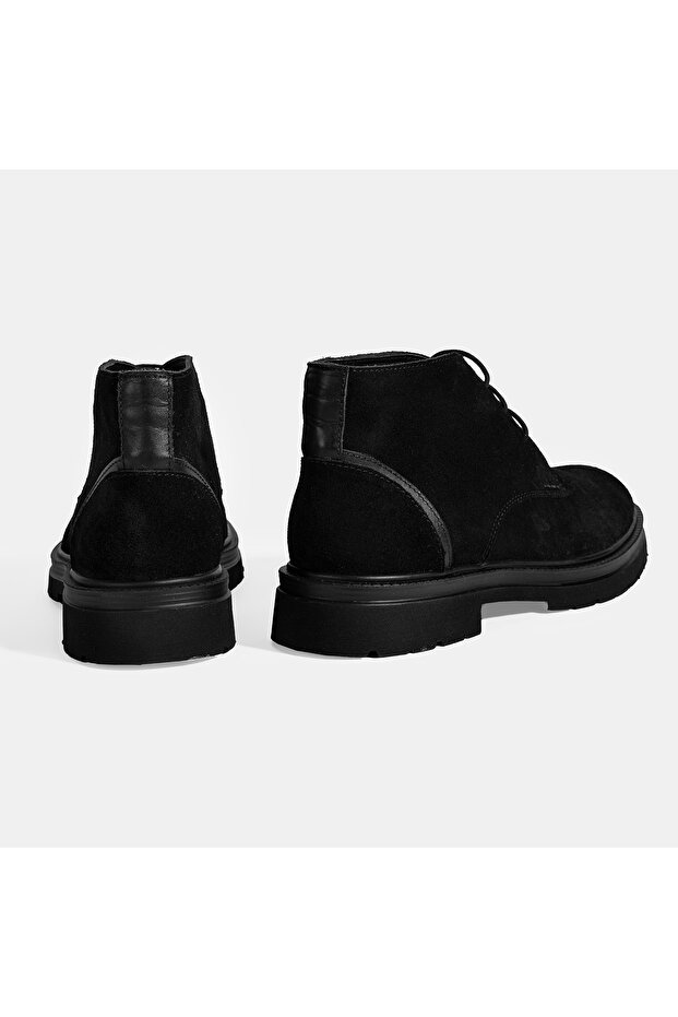 Erkek Siyah Bağcıklı Süet Bot - 8