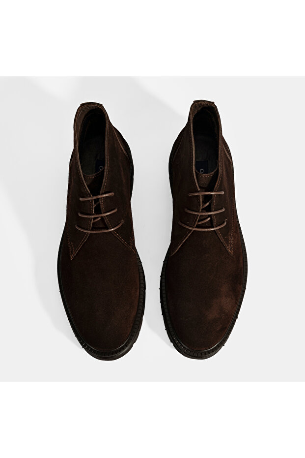 Erkek Kahve Bağcıklı Süet Bot - 7