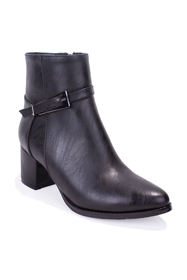 Dza07-928905 Black Classic Heeled Women's Boots