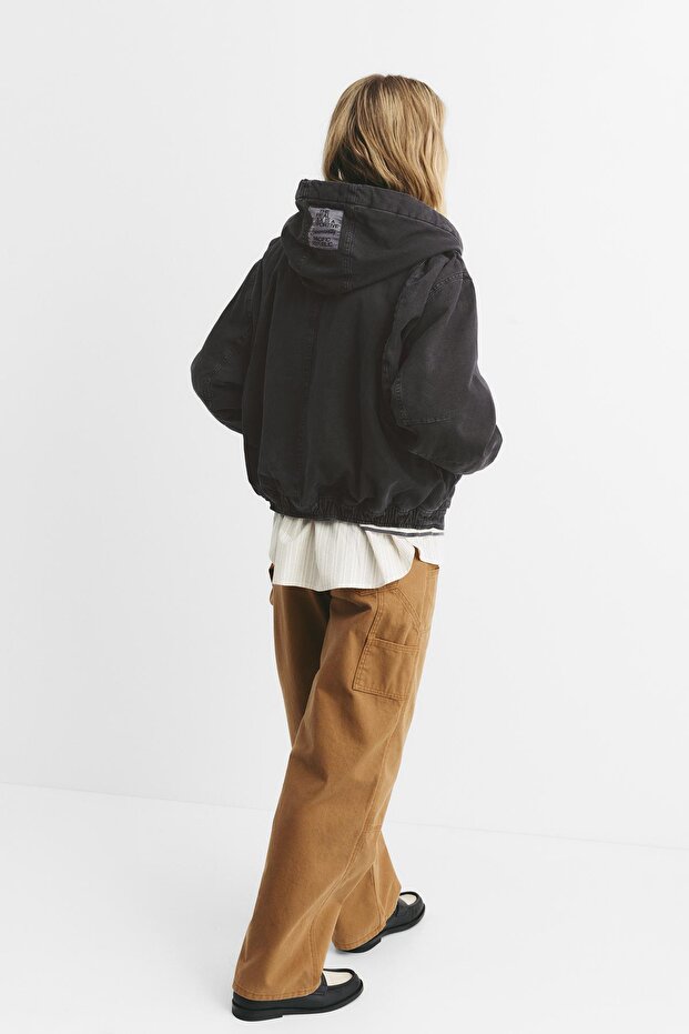 Kapüşonlu Fermuarlı Ceket - 4