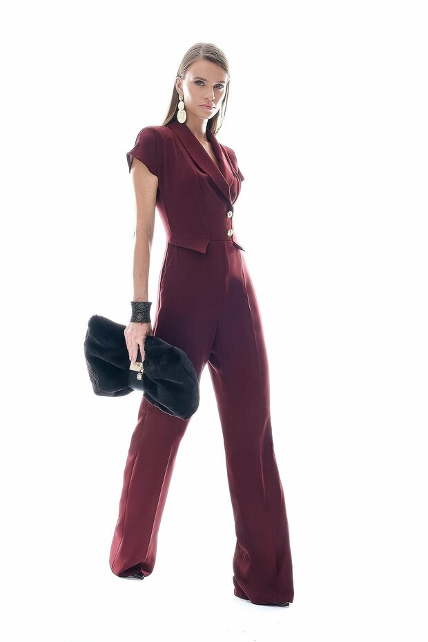 Gold Düğmeli Tulum - 1