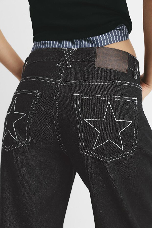 Yıldız işlemeli jean - 7