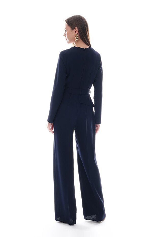 Gold Aksesuarlı Elbise Görümlü Tulum - 3