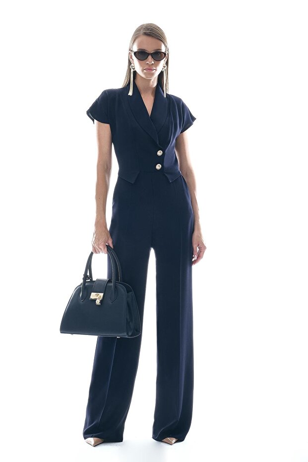 Gold Düğmeli Tulum - 6