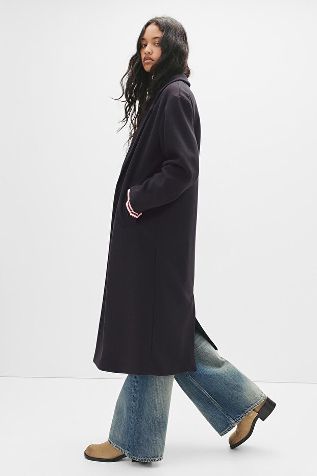 Kruvaze uzun kaşe kaban - 4