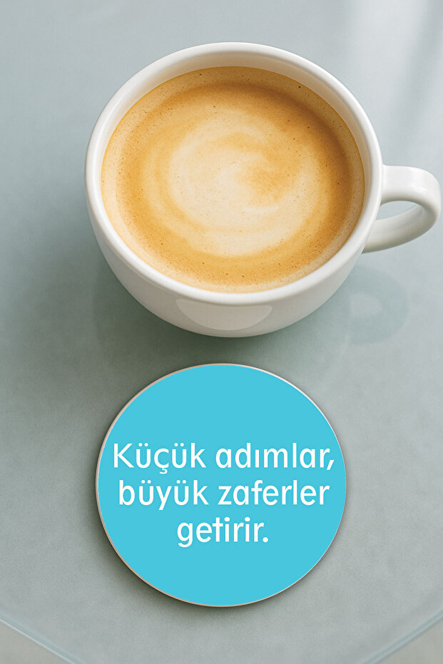 Round Plexiglass Coaster with Printed Pattern, Single Small Steps - 1