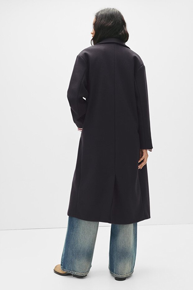 Kruvaze uzun kaşe kaban - 5