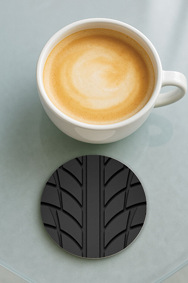 قاعدة كوب دائرية من البليكسي جلاس مع نقش مطبوع وطبقة مطاطية واحدة - 1