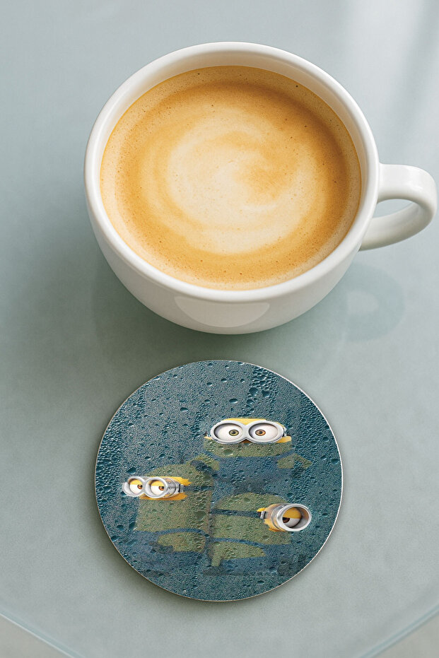 قاعدة كوب دائرية من البليكسي مع نمط مطبوع من مينيونز9120 - 1