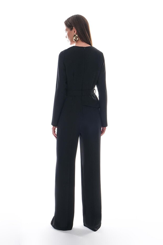 Gold Aksesuarlı Elbise Görümlü Tulum - 3