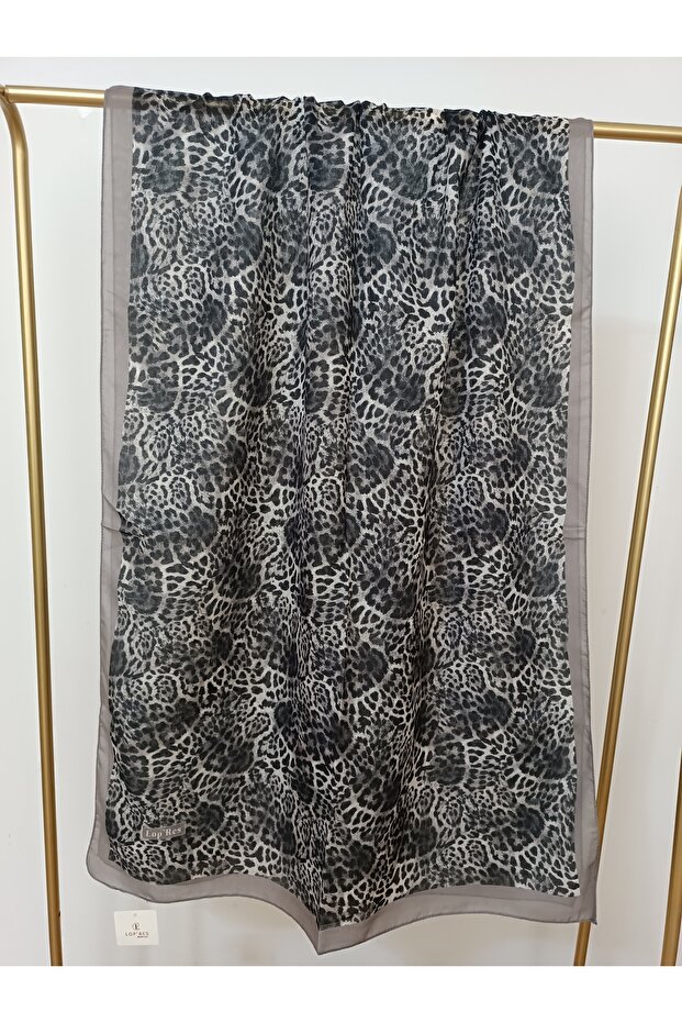 Leopar Pamuklu Şal - 1