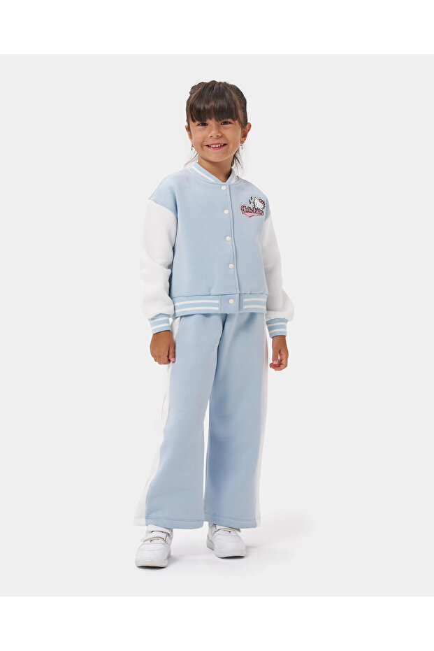 Hello Kitty Printed College Jacket Girls' Tracksuit Set