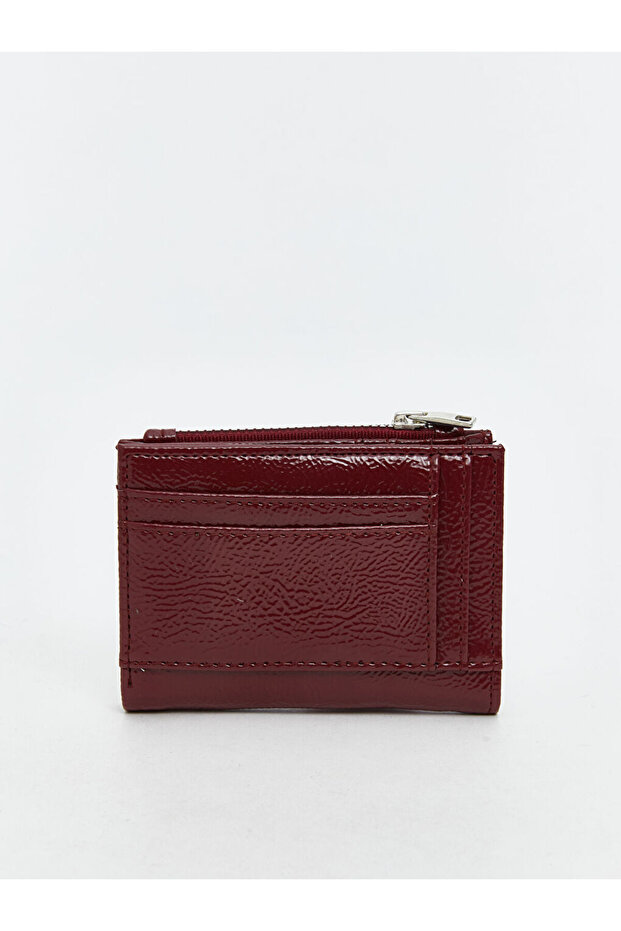 Burgundy Leather Look Women's Wallet