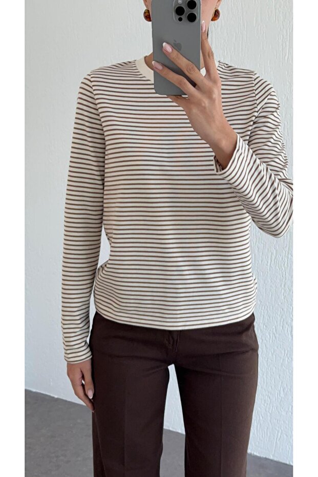 Coffee Striped Tok Basic - 5