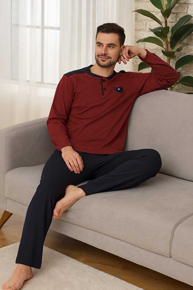 Erkek Pijama Takımı %100 Pamuk - 6