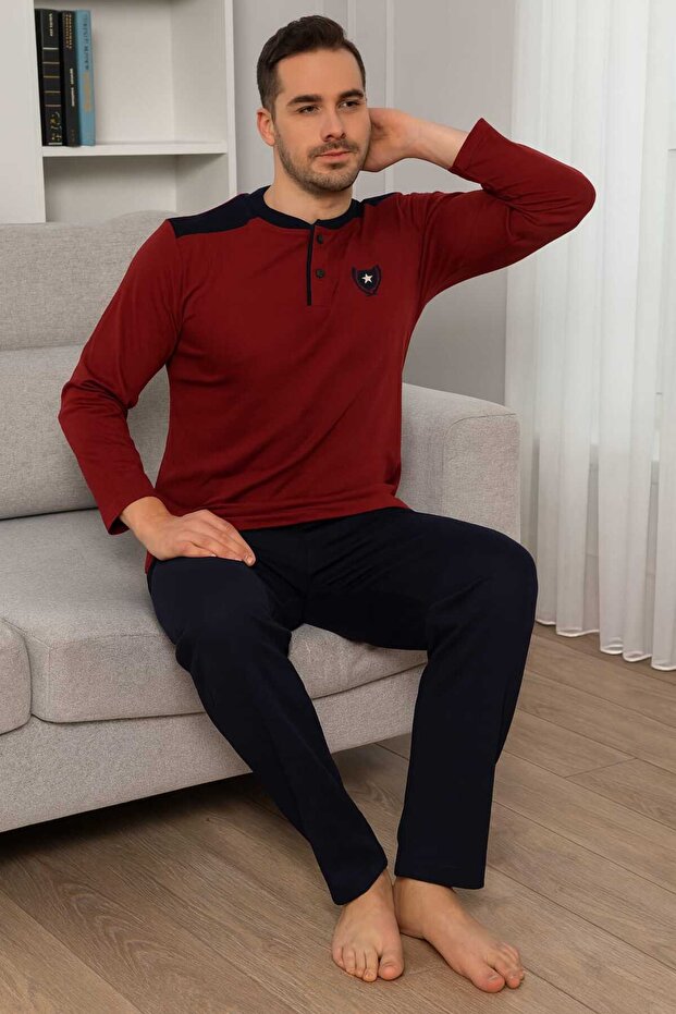 Erkek Pijama Takımı %100 Pamuk - 5