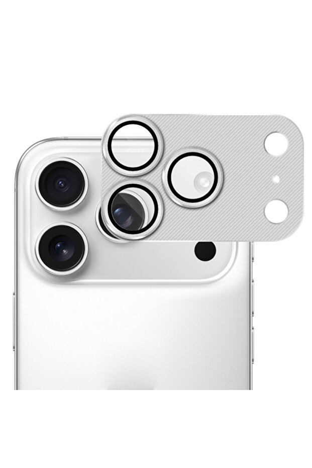 iPhone 17 Pro Max Compatible Tempered Glass + Aluminum Full Covering Shockproof Lens Protector