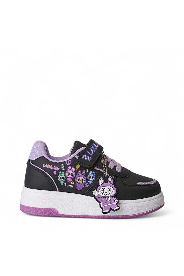 Labubu Baskılı Simli Kız Çocuk Spor Ayakkabısı, Sneaker (1 NUMARA BÜYÜK ALINIZ)(DAR KALIP) - 1