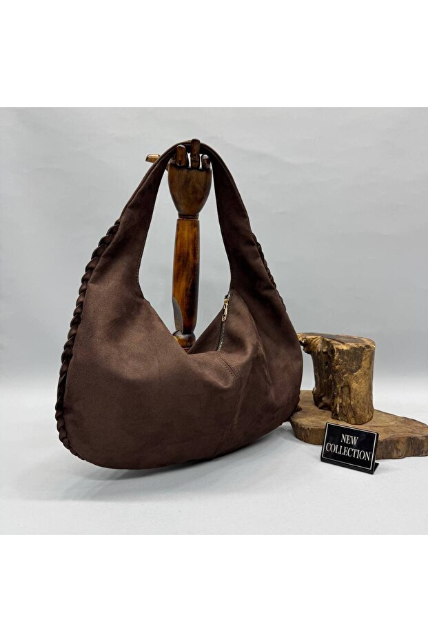 Half Moon Suede Hand Shoulder Bag