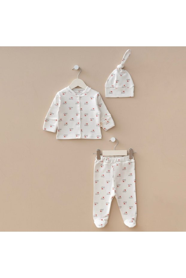 Newborn Baby Girl and Boy Cotton Hospital Release 3-Piece Baby Set with Booties Gift
