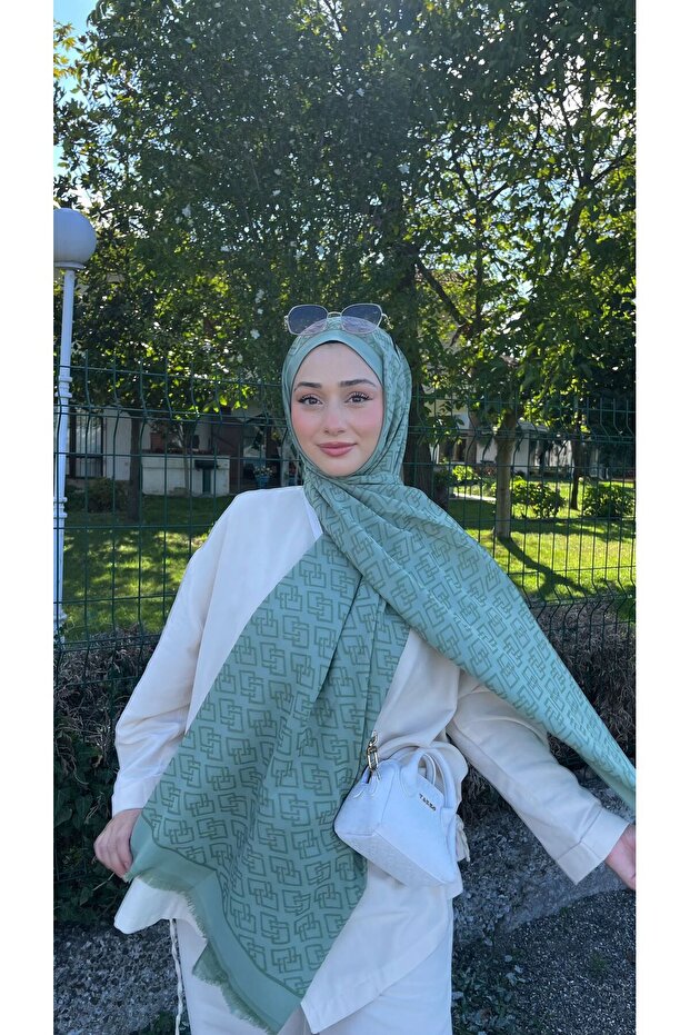 kadın Ebray Pamuk İpek Şal - 1