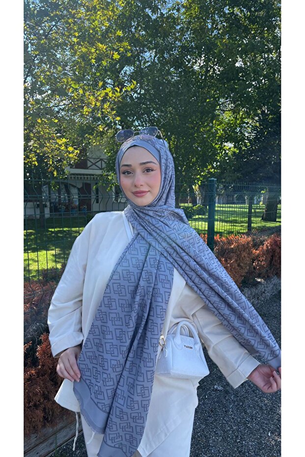 kadın Ebray Pamuk İpek Şal - 1