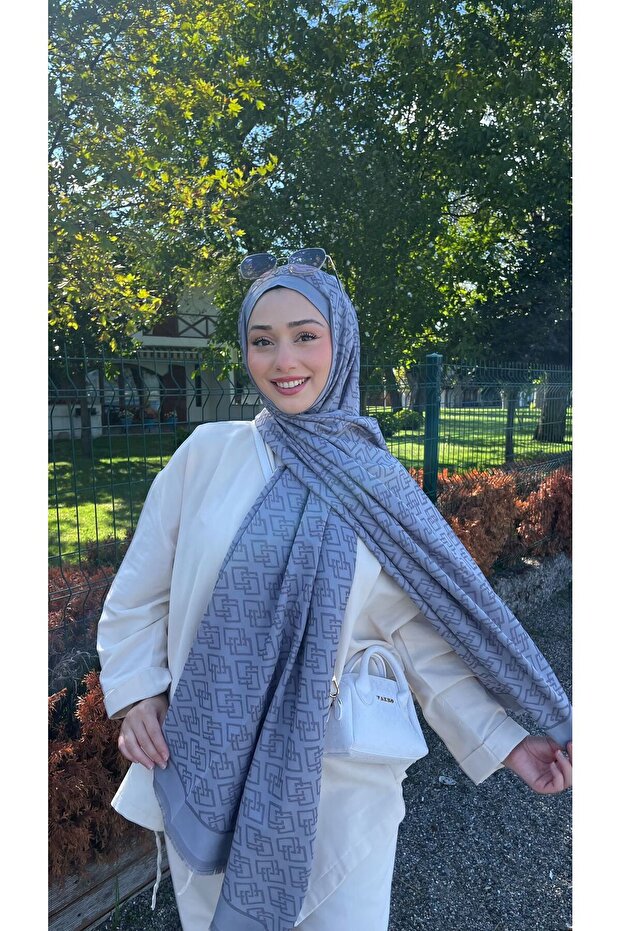 kadın Ebray Pamuk İpek Şal - 2