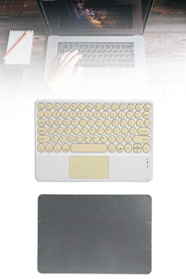 Touchpad Tüm Cihazlara Uyumlu Bluetooth Klavye Touchpad Slim Kablosuz Wifi Q Klavye - 3