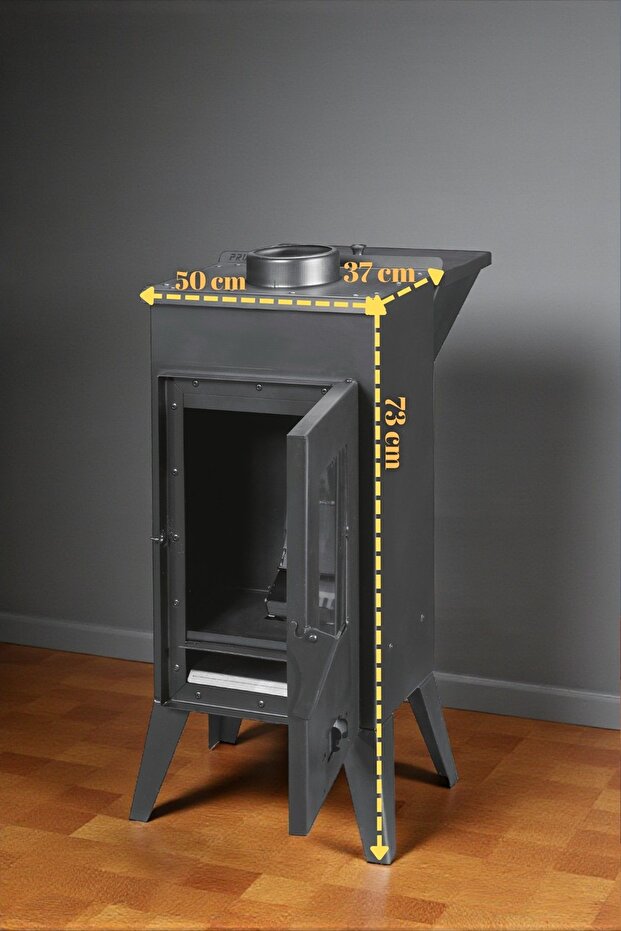 Modern Geniş Camlı Pelet Soba – 5 kW, Isı Ayarlı - 2