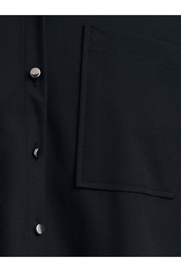 50522 Oversize Gömlek-Siyah - 4