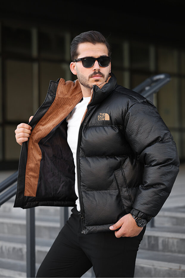 MEN'S PUFFABLE LEATHER COAT - 1