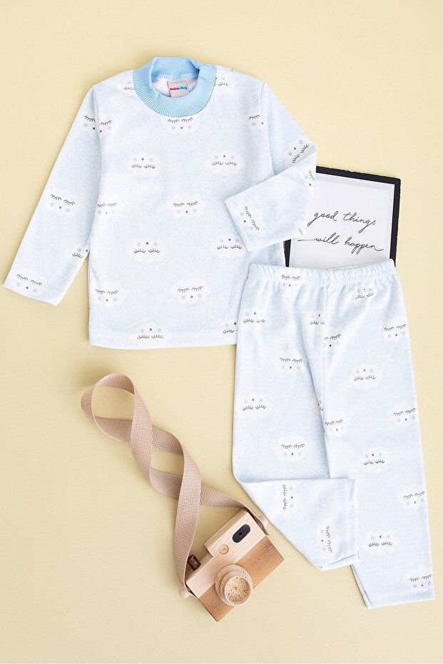 Cotton Cloud Patterned Baby Pajama Set - 1