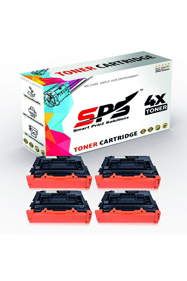 SPS Compatible Toner Cartridges for HP | W1470A 147A | 4x Black | 10,500 Pages
