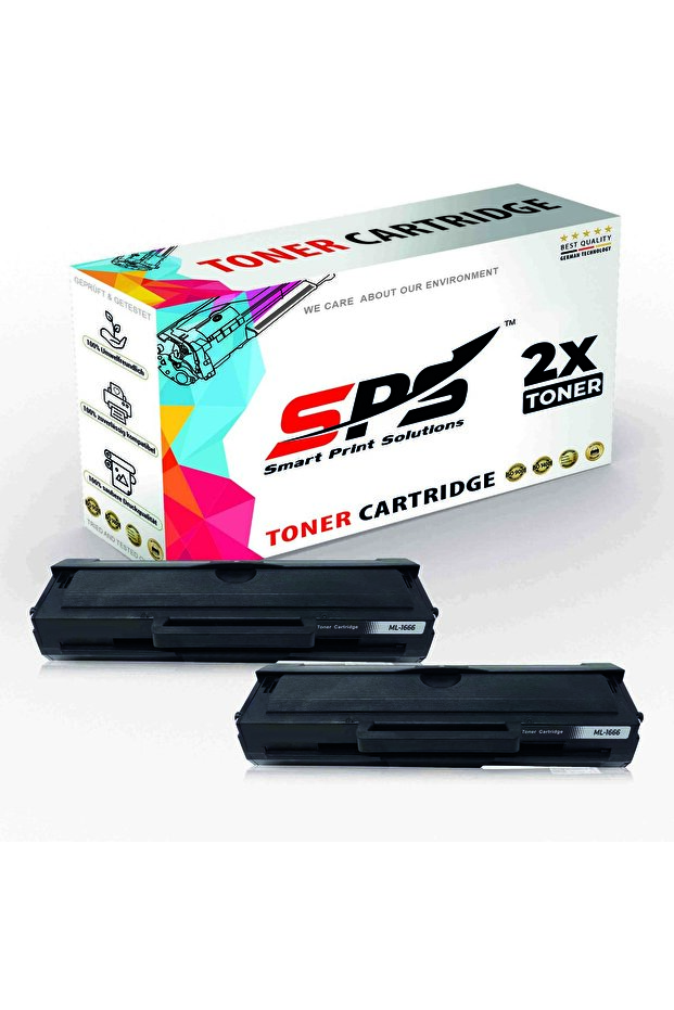 SPS Compatible Toner Cartridges for Samsung | ML-1666 | 2x Black | Yield Upto 1,500 Pages