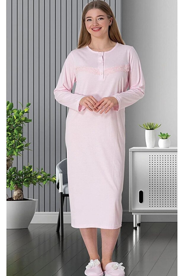 Women's Special Design Pink Plus Size Nightgown