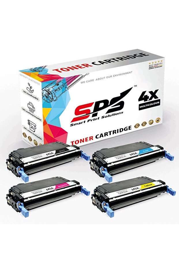 SPS Compatible Toner Cartridges for HP | 643A | 4x Multicolor | Yield upto 11,000 Pages